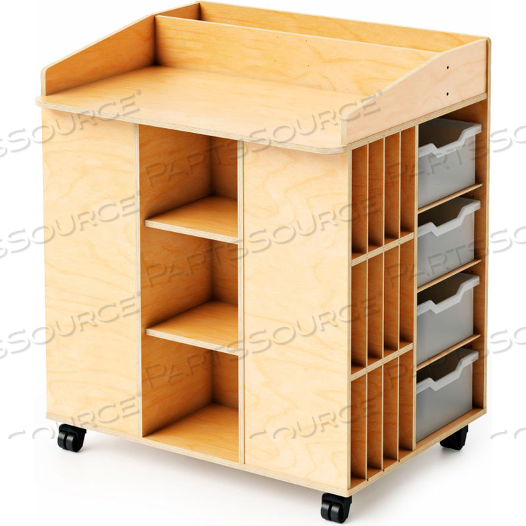 MOBILE CLASSROOM COMMUNICATION STATION STORAGE CENTER - NATURAL 