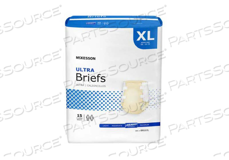 ULTRA HEAVY ABSORBENCY INCONTINENCE BRIEF, X-LARGE (15 PER BAG) by McKesson ULTRA HEAVY ABSORBENCY INCONTINENCE BRIEF, X-LARGE (15 PER BAG) by McKesson