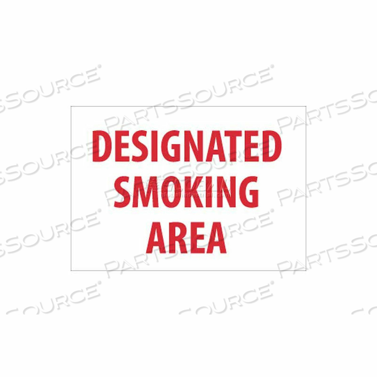 NMC NO SMOKING AREA SIGN, DESIGNATED SMOKING AREA, 7" X 10", WHITE/RED by National Marker Company NMC NO SMOKING AREA SIGN, DESIGNATED SMOKING AREA, 7" X 10", WHITE/RED by National Marker Company