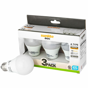 SUNLITE A19/LED/9W/30K/3PK A19 LED BULB, 9W, 800 LUMENS, 3000K, NON-DIM, 3-PACK, 15000 HRS by Sunshine