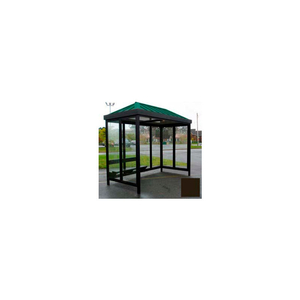 HEAVY DUTY BUS SMOKING SHELTER HIP ROOF 4-SIDED LEFT/RIGHT FRONT OPEN 5' X 10' DARK BRONZE ROOF by Austin Mohawk