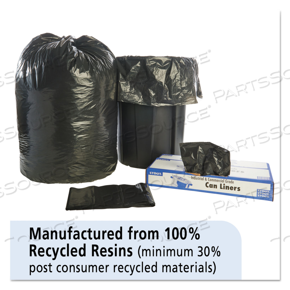TOTAL RECYCLED CONTENT PLASTIC TRASH BAGS, 60 GAL, 1.5 MIL, 38" X 60", BROWN/BLACK by Envision TOTAL RECYCLED CONTENT PLASTIC TRASH BAGS, 60 GAL, 1.5 MIL, 38" X 60", BROWN/BLACK by Envision