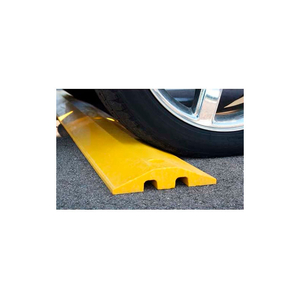 YELLOW SPEED BUMP WITH CABLE PROTECTION & HARDWARE - 96" LONG by Plastics R Unique YELLOW SPEED BUMP WITH CABLE PROTECTION & HARDWARE - 96" LONG by Plastics R Unique