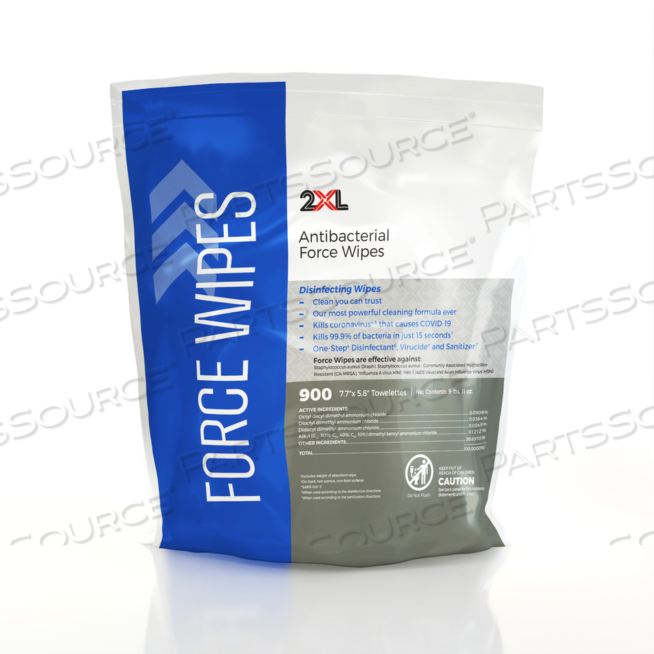 FORCE ANTIBACTERIAL WIPES REFILL BAG by 2XL Corporation FORCE ANTIBACTERIAL WIPES REFILL BAG by 2XL Corporation