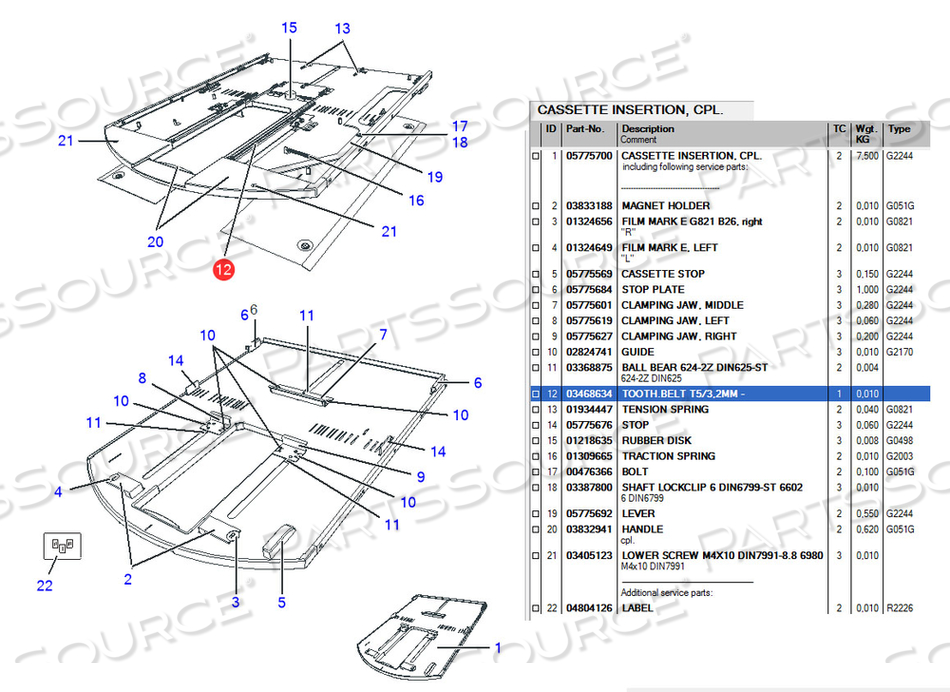 T5-L50000-W3 2-PUR TOOTH BELT FOR XP RF -RADIO/FLUORO by Siemens Medical Solutions