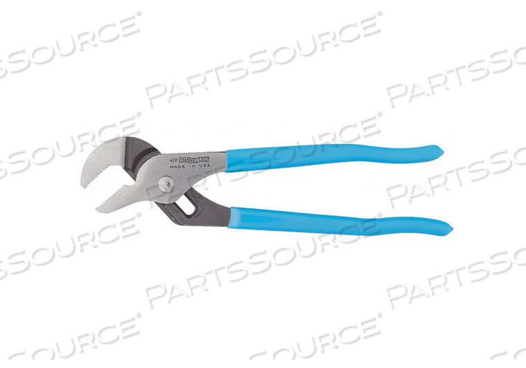 TONGUE AND GROOVE PLIER, PLIER TYPE TONGUE & GROOVE PLIERS, ADJUSTMENT MECHANISM GROOVE JOINT, JAW TEXTURE SERRATED, JAW SHAPE FLAT, OVERALL by Channellock Inc.