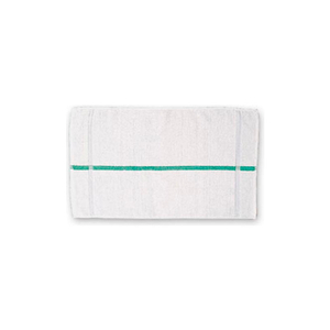 CHEF REVIVAL - BAR TOWEL, 15" X 25, OVERSIZED, EXTRA LONG, WHITE W/GREEN STRIPE - PACK OF 12 by John Ritzenhaler Co
