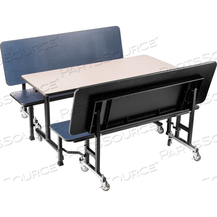 TOGO BOOTH SET - MDF CORE, INCLUDES (1) 48"X30" GRAY TABLE AND (2) 48" NAVY BENCHES 