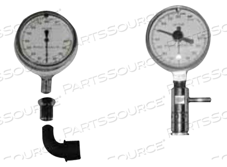 MANOMETER, PRESSURE, -40 TO +80, W/15MMF INLET, HARNESS AND 15MMM X 22MMM/15MMF ELBOW by Anesthesia Associates