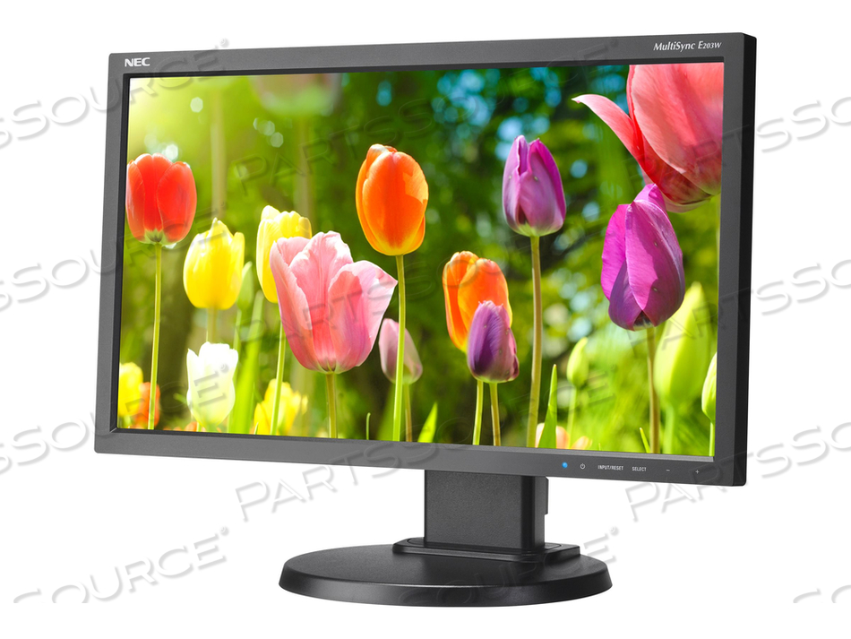 NEC MULTISYNC E203W-BK - E SERIES - LED MONITOR - 20" (19.5" VIEWABLE) - 1600 X 900 - TN - 250 CD/M² - 1000:1 - 5.5 MS - DVI-D, VGA, DISPLAYPORT - BLACK 