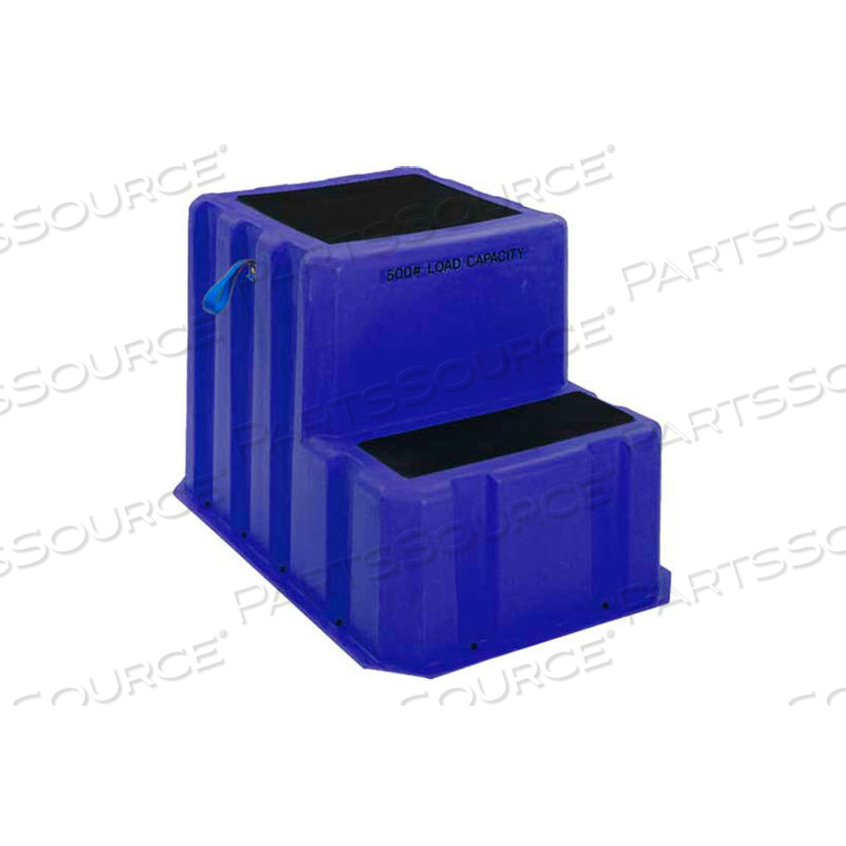 2 STEP PLASTIC STEP STAND EXTRA LARGE - BLUE 25-1/2"W X 33"D X 24"H by US Roto Molding
