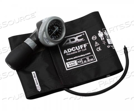 PALM ANEROID SPHYGMOMANOMETER, LARGE, BLACK by American Diagnostic Corporation (ADC)