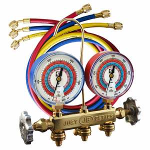 MANIFOLD WITH HOSE SET - 2 VALVE BRASS by Patriot