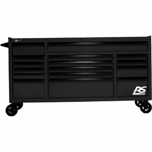 RS PRO SERIES 72"W X 24"D X 40-3/8"H 16 DRAWER BLACK ROLLER TOOL CABINET by Homak Manufacturing