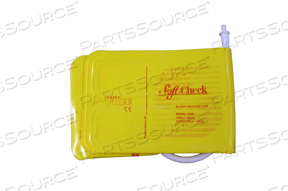 SOFTCHECK YELLOW VINYL DISPOSABLE BP CUFF, SMALL ADULT SINGLE TUBE, HP, 20/BX 