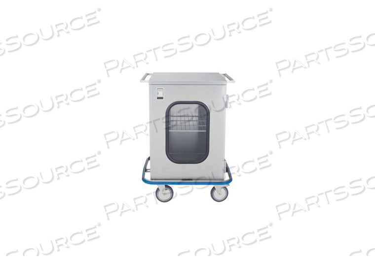 MINI CASE CART 29 5/8"W X 40 1/2"H X 29"D W/(1) S/S WIRE PULLOUT SHELF W/(1) GLASS DOOR by Blickman