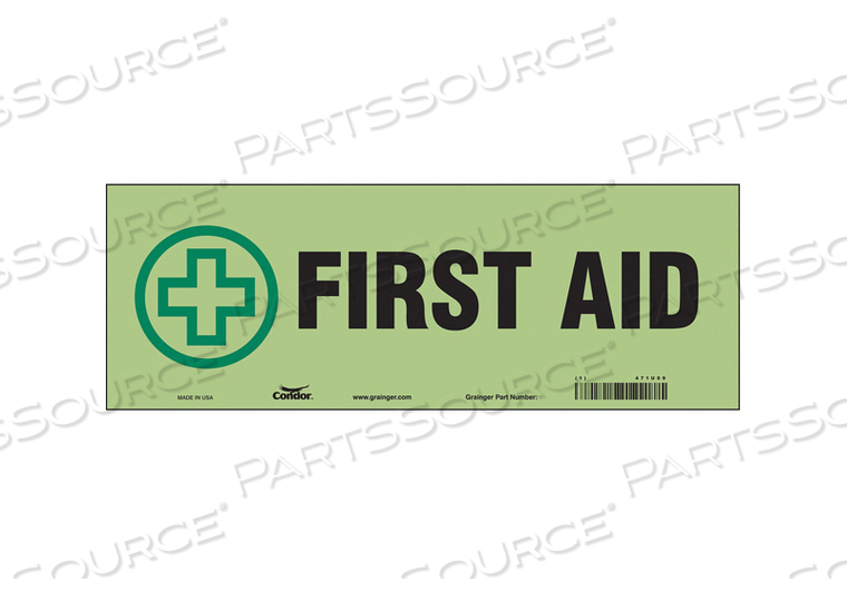FIRST AID SIGN 14 W X 5 H 0.010 THICK 