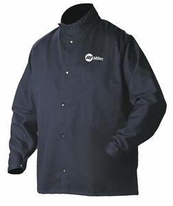 WELDING JACKET NAVY COTTON/NYLON S by Miller Electric