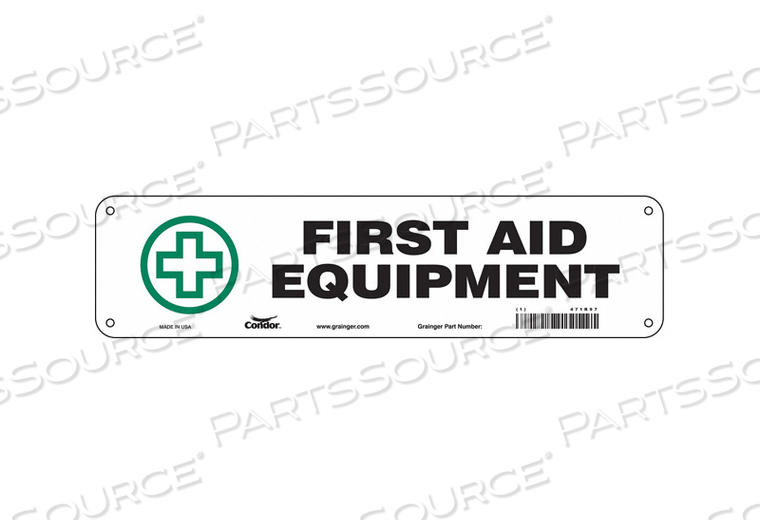 FIRST AID SIGN 14 WX3-1/2 H 0.032 THICK 
