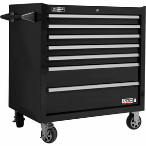 PRO II SERIES 36"W X 24-1/2"D X 39"H 7 DRAWER BLACK ROLLER TOOL CABINET by Homak Manufacturing