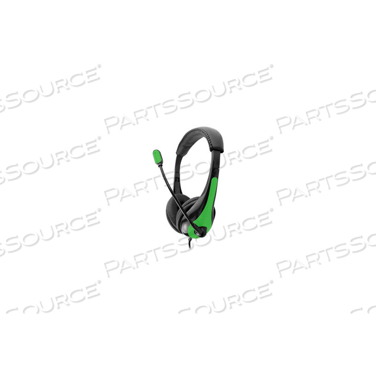 SINGLE PLUG HEADSET WITH MICROPHONE, GREEN by Avid Products SINGLE PLUG HEADSET WITH MICROPHONE, GREEN by Avid Products