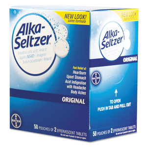 ANTACID AND PAIN RELIEF MEDICINE, TWO-PACK, 50 PACKS/BOX by Alka-Seltzer