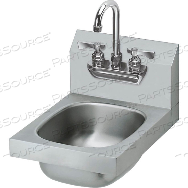 12" WIDE HAND SINK WITH HEAVY DUTY FAUCET, WRIST HANDLES by Krowne