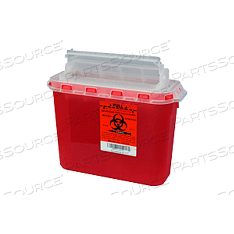 PLASTI-PRODUCTS 5.4 QT. SHARPS CONTAINER, FOR USE WITH BD WALL CABINET, RED, CASE OF 20 by PPI