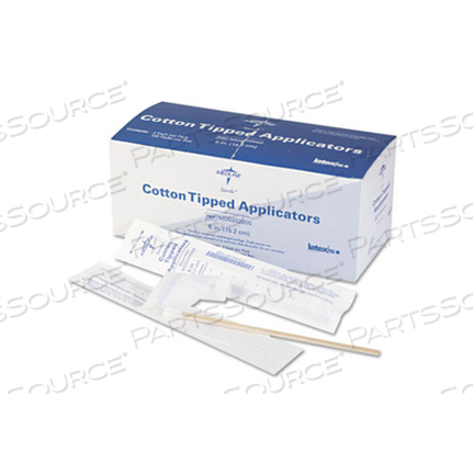 APPLICATORS: STERILE COTTON-TIPPED WOOD APPLICATOR, 6", 2/INNER PACK (100 PACKS/BOX, 10 BOXES/CASE) by Medline Industries, Inc.