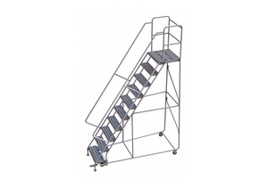 ROLLING LADDER 10 STEP ALUMINUM RIBBED by Tri-Arc ROLLING LADDER 10 STEP ALUMINUM RIBBED by Tri-Arc