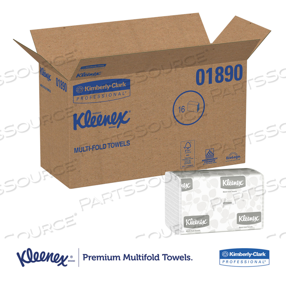 MULTI-FOLD PAPER TOWELS, 9.2 X 9.4, WHITE by Kleenex MULTI-FOLD PAPER TOWELS, 9.2 X 9.4, WHITE by Kleenex