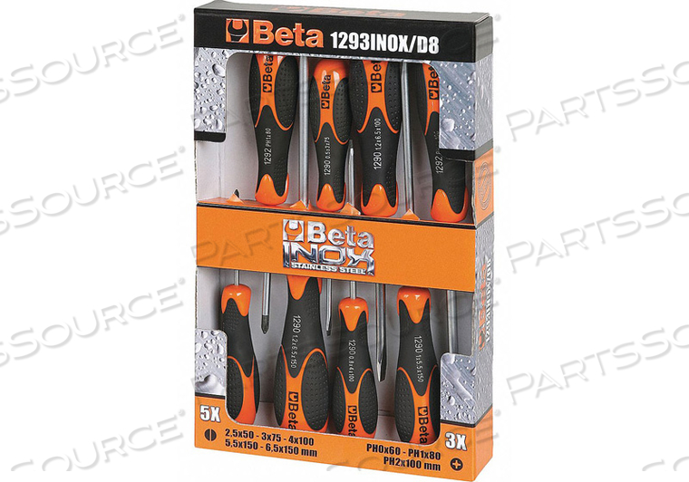SCREWDRIVER SET SLOTTED/PHILLIPS 8 PC by Beta