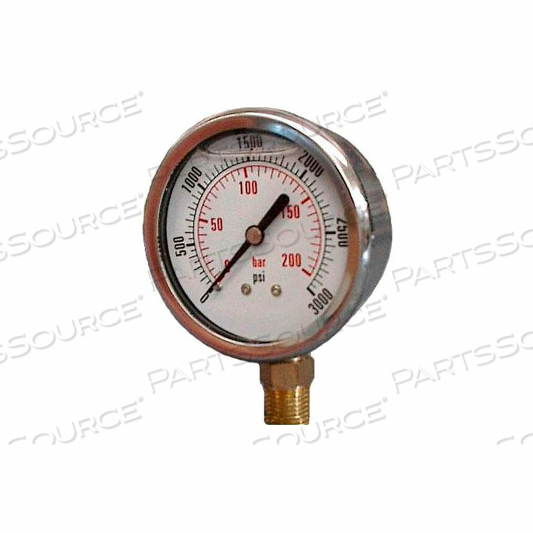 2 1/2 " FLUID GLYCERINE FILLED PRESSURE GAUGE STEM 1000 PSI by Dynamic Fluid Components, Inc