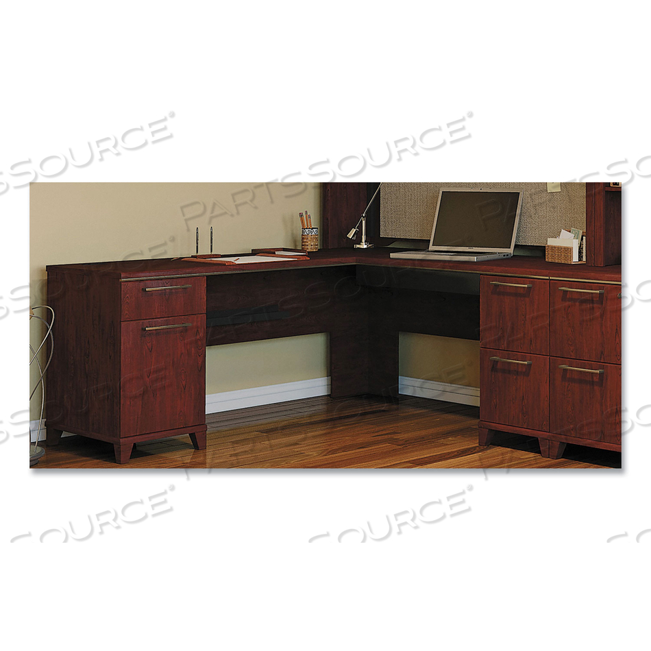 ENTERPRISE COLLECTION DOUBLE PEDESTAL DESK, 70.13" X 28.63" X 29.75", MOCHA CHERRY, (BOX 1 OF 2) 