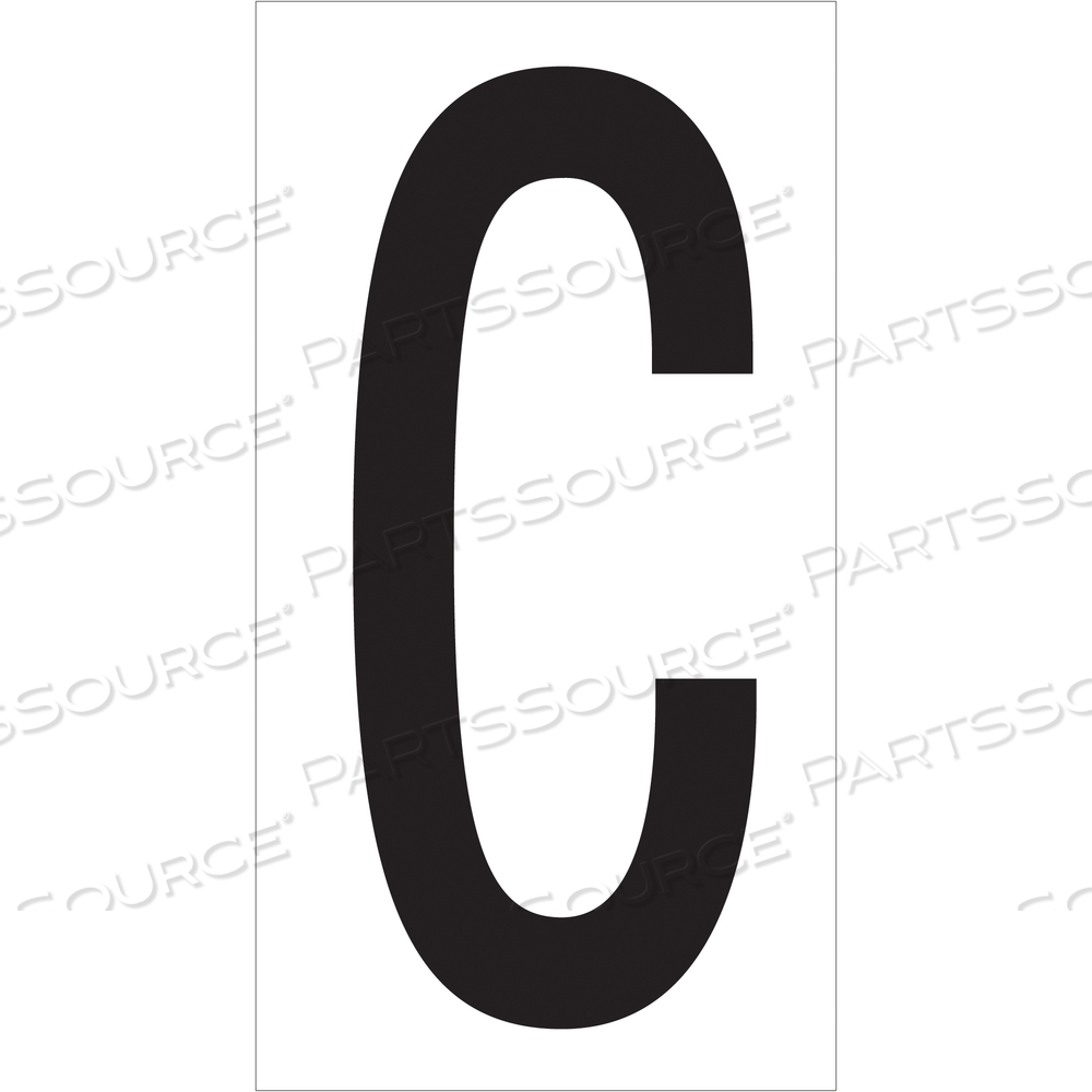 VINYL WAREHOUSE LETTER LABELS, "C", 3 1/2", BLACK/WHITE, 50/CASE by BOX Partners (Box Acquisitions, LLC)