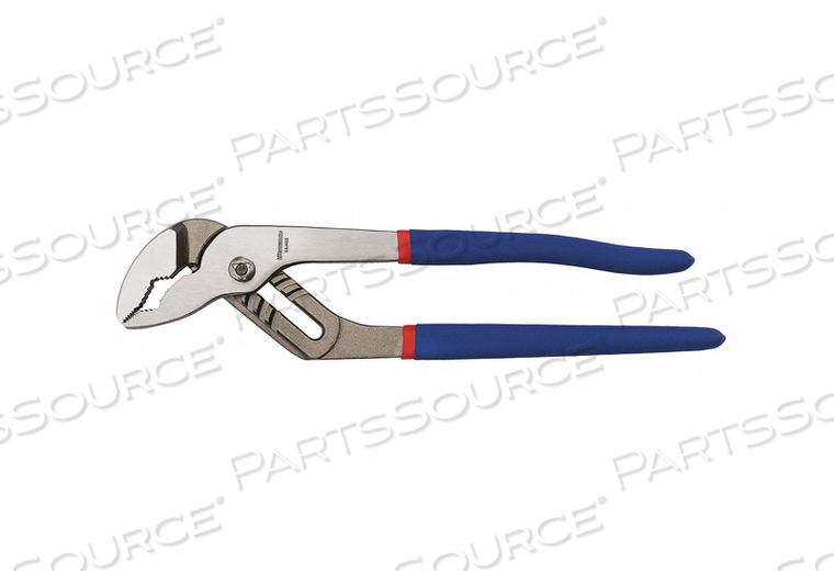 TONGUE AND GROOVE PLIER, PLIER TYPE TONGUE & GROOVE PLIERS, ADJUSTMENT MECHANISM GROOVE JOINT, JAW TEXTURE SERRATED, JAW SHAPE V, OVERALL LE by Westward
