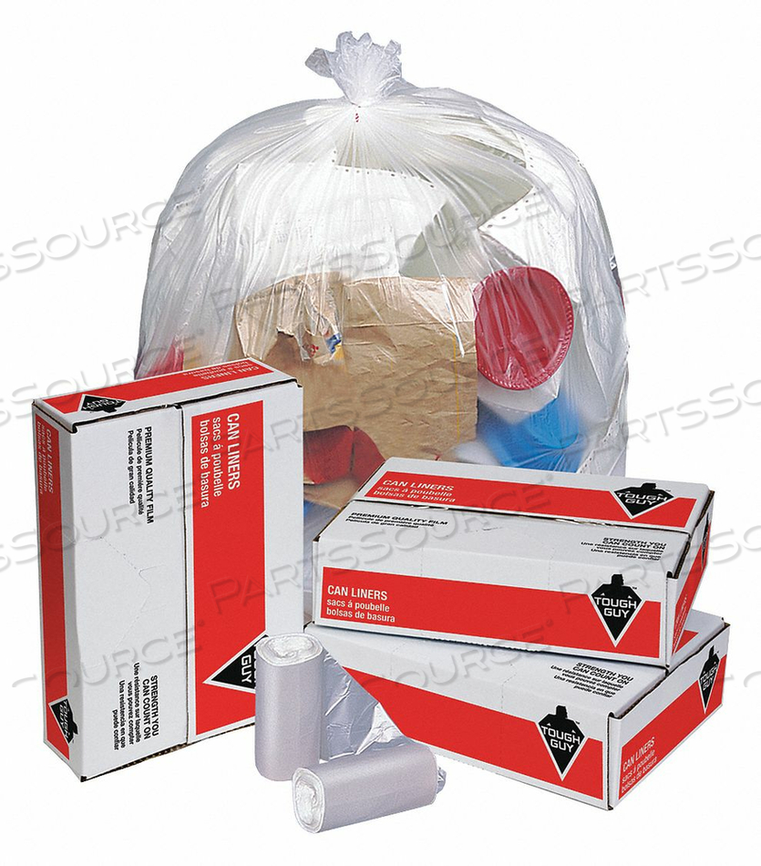 TRASH BAGS 7 TO 10 GAL. CLEAR PK1000 by Tough Guy TRASH BAGS 7 TO 10 GAL. CLEAR PK1000 by Tough Guy