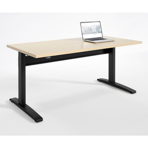 RIGHTANGLE BONITA ELECTRIC HEIGHT ADJUSTABLE DESK 30"X48", HARDROCK MAPLE W/BLACK BASE by KA Manufacturing Inc.