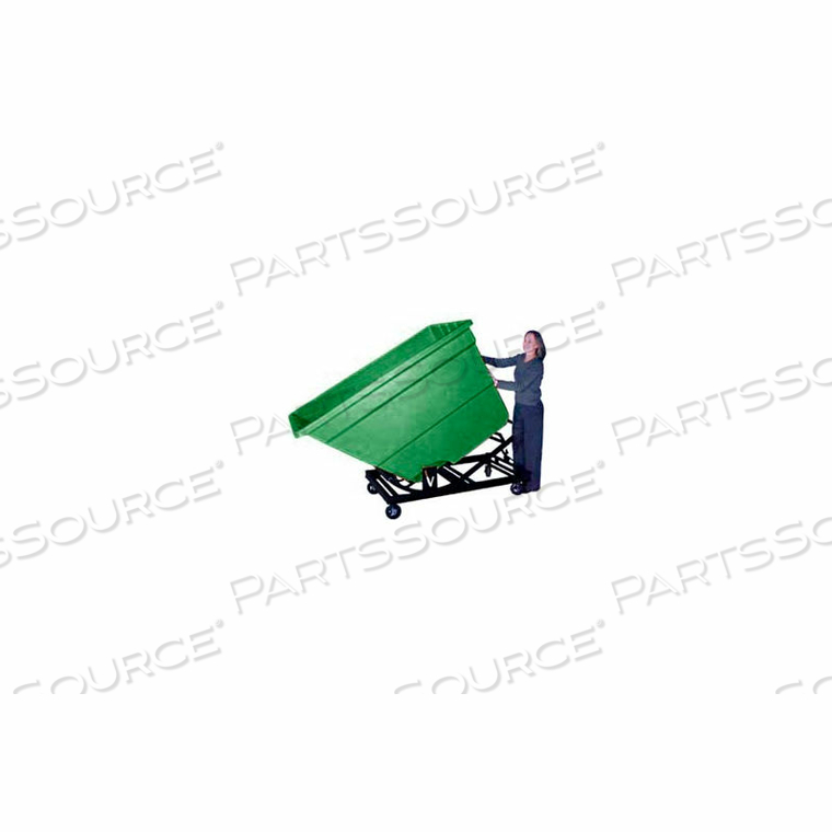 PLASTIC SELF-DUMPING FORKLIFT HOPPER W/ CASTER BASE, 1-7/10 CU. YD., 1200 LBS. CAP., GREEN by Bayhead Products
