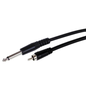 PREMIUM AUDIO CABLE, BLACK, 1 X 6.35MM MALE AUDIO, 1 X RCA MALE AUDIO, PVC JACKET, 25 FT, UL by Mortara Instrument, Inc