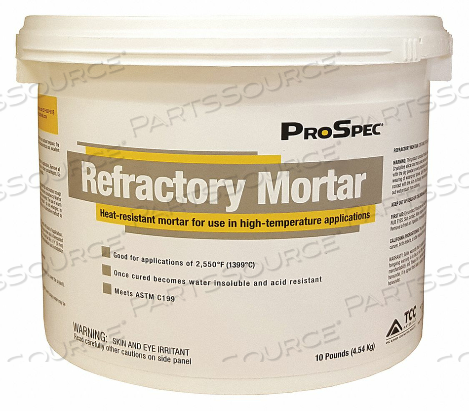 REFRACTORY MORTAR 10 LB CONTAINER GRAY by Prospec REFRACTORY MORTAR 10 LB CONTAINER GRAY by Prospec