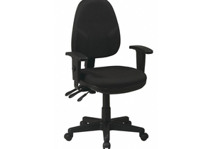 DESK CHAIR FABRIC BLACK 15-20 SEAT HT by Office Star