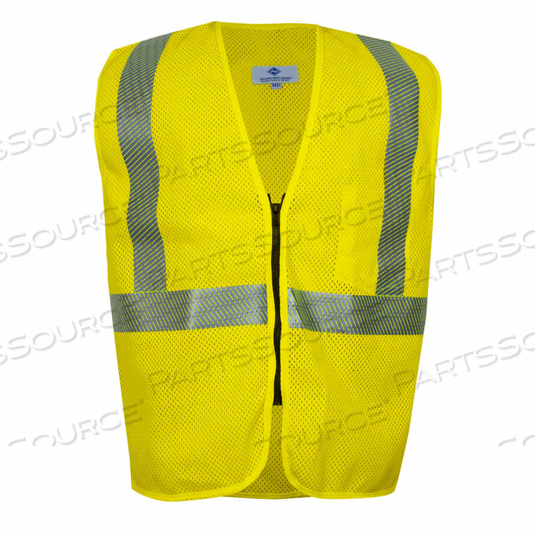 FR STANDARD HI-VIS MESH SAFETY VEST, ZIPPER, ANSI CLASS 2, TYPE R, 3XL, YELLOW 