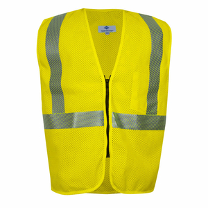 FR STANDARD HI-VIS MESH SAFETY VEST, ZIPPER, ANSI CLASS 2, TYPE R, 3XL, YELLOW by National Safety Apparel