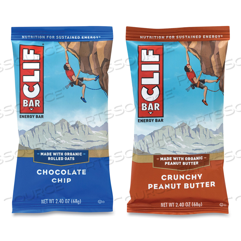 ENERGY BAR, CHOCOLATE CHIP/CRUNCHY PEANUT BUTTER, 2.4 OZ, 24/BOX 