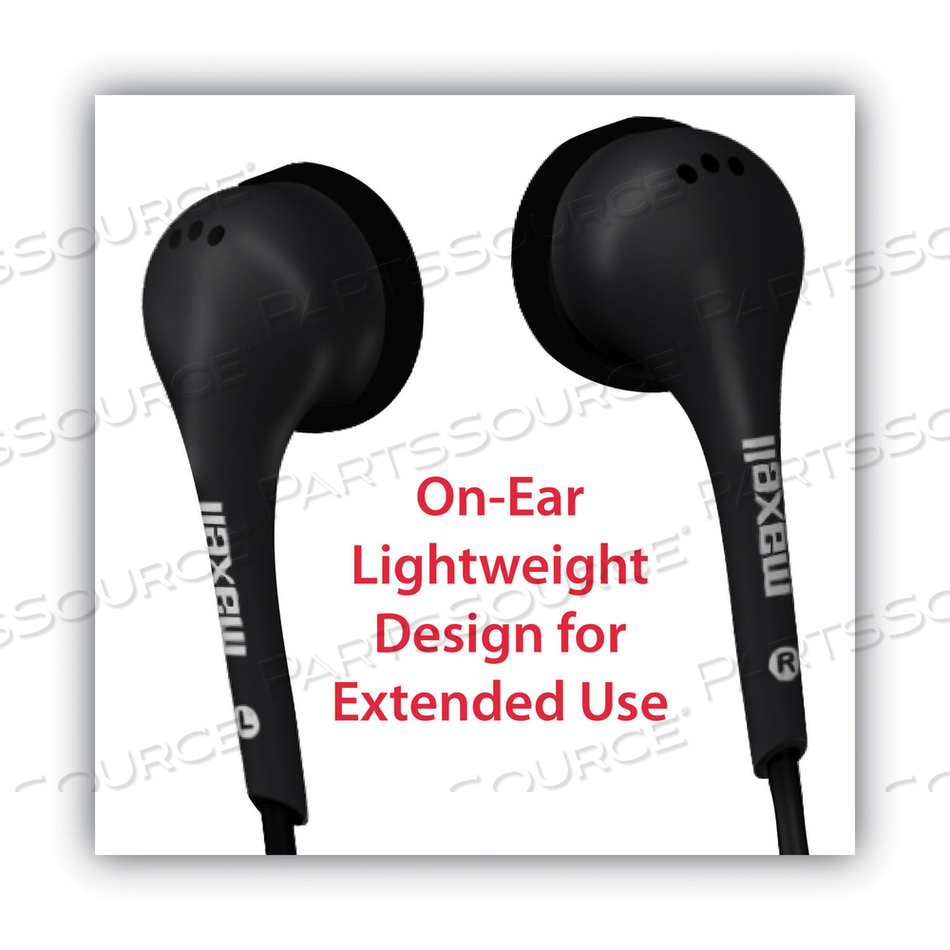 EB125 EARBUD WITH MIC, 6 FT CORD, BLACK 