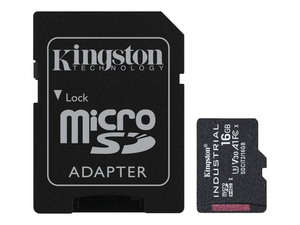 INDUSTRIAL, FLASH MEMORY CARD (MICROSDHC TO SD ADAPTER INCLUDED), 16 GB, A1 / VIDEO CLASS V30 / UHS-I U3 / CLASS10, MICROSDHC UHS-I by Kingston Technology