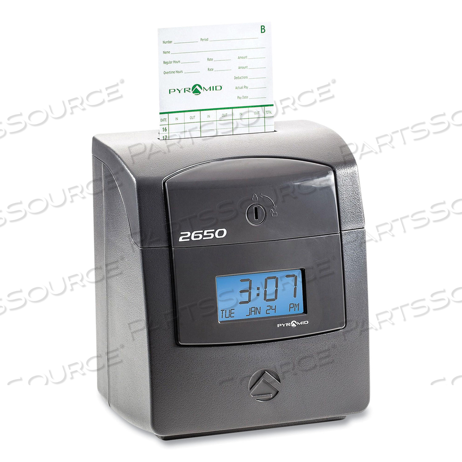 2650 PRO AUTO ALIGNING TIME CLOCK, LCD DISPLAY, CHARCOAL by Pyramid 2650 PRO AUTO ALIGNING TIME CLOCK, LCD DISPLAY, CHARCOAL by Pyramid
