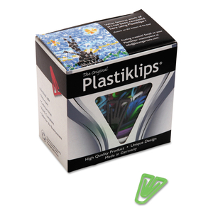 PLASTIKLIPS PAPER CLIPS, LARGE, SMOOTH, ASSORTED COLORS, 200/BOX by Baumgartens
