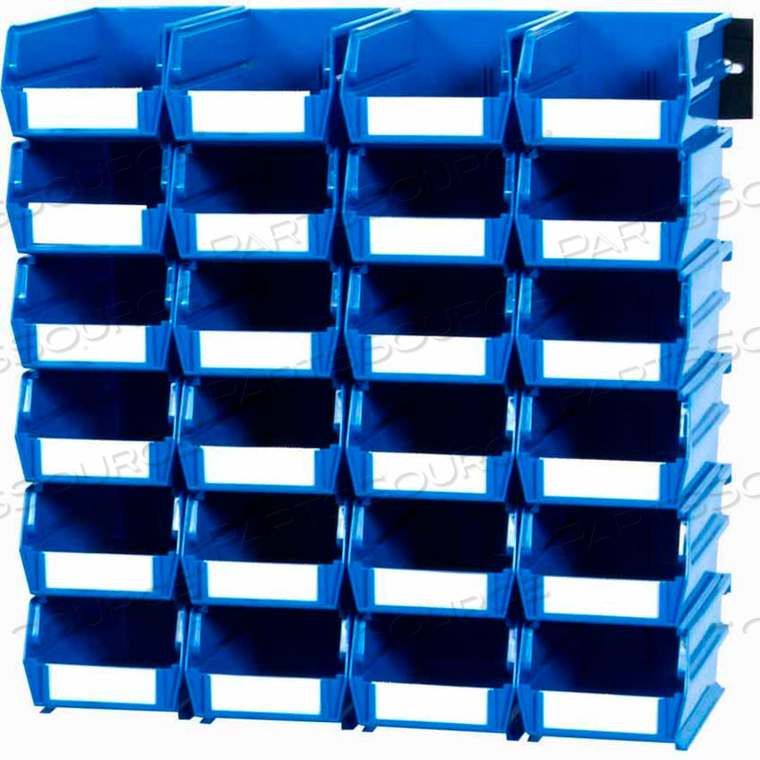 LOCBIN WALL STORAGE, W/RAILS, SMALL, BLUE (26 PC) by Triton Products